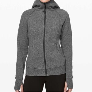 Lululemon scuba hoodie light cotton fleece heathered speckled black